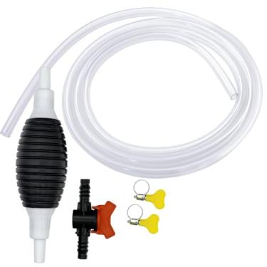 Imagem de Bomba de sucção de líquido multifuncional Bomba de combustível manual de alto fluxo mangueira de 9,8 pés - Kit de bomba de transferência de sifão manual portátil adequado para óleo a gasolina, diesel,