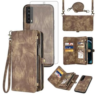 Imagem de Asuwish Capa de telefone para TCL Stylus 5G 2022 com zíper carteira magnética destacável com protetor de tela de vidro temperado alça transversal alça flip suporte para cartão TLC Stylo G5 6.81 T779W