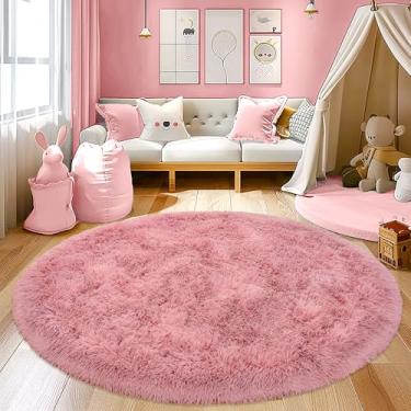 Imagem de Awaytail Tapete redondo fofo de 1,8 m - Tapete circular super macio para quarto de crianças - Tapete circular felpudo para berçário