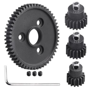 Imagem de FriHobby Engrenagem de aço metálico 54T 32P com pinhões 15T/17T/19T Substitui 3956 por Traxxas Slash Rustler Stampede E-REVO Summit Rally T-Maxx 4x4/2WD VXL