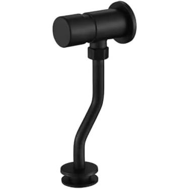 Imagem de HONGBEC Urinal Flushing Valve HG2403-19, Válvula de descarga de mictório de aço inoxidável tipo botão montado na parede, preto fosco