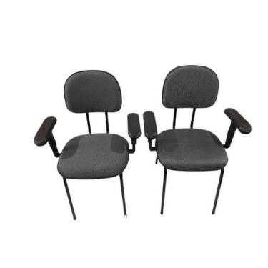 Imagem de Kit 2 Cadeira Palito Braço Regulável Recepção Sala Espera - Sintonia F