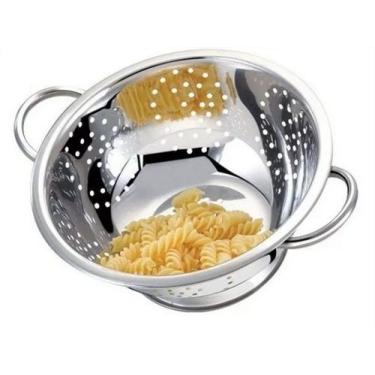 Imagem de Escorredor De Massas Macarrão Em Inox Com Alça 24 Cm - ke home