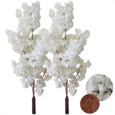 Imagem de Kit 2 Flor Cerejeira Japonesa Arranjo Artificial Sem Vaso - Flor de Me