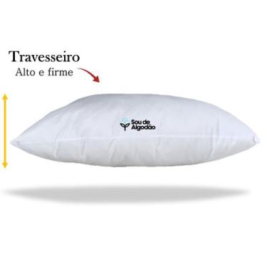 Imagem de Travesseiro Alto Firme Silicone Percal 180 Fios 100% Algodão - SAFIRA 