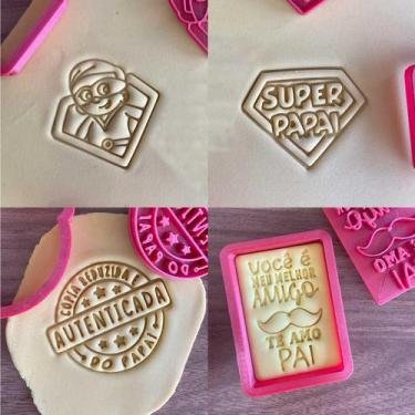 Imagem de Kit 4 Cortadores Dia dos Pais Super Herói Amigo Amor,  7,5cm