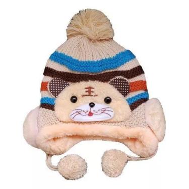 Imagem de Touca Infantil Bichinho Gorro Pelúcia Com Pompom Forrada - Zg Global, 