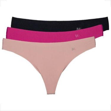 Imagem de Kit 3 Tanga Fio Corte A Laser Feminina Moderna Atacado - Básica Linda,