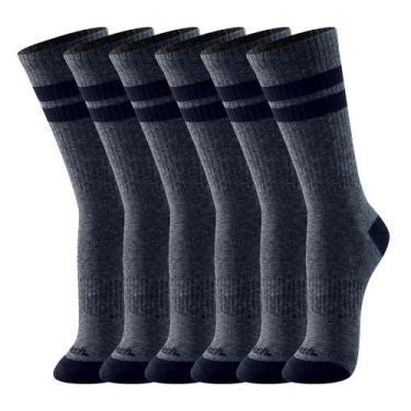 Imagem de Kit 6 Meias Mash Esportiva Cano Longo Masculina 211.08, Cinza mescla e