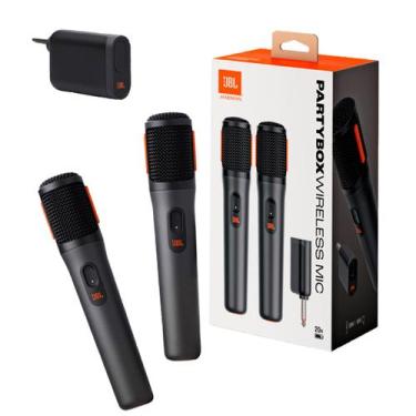 Imagem de Kit Com 02 Microfones Sem Fio Jbl Preto Wireless Original