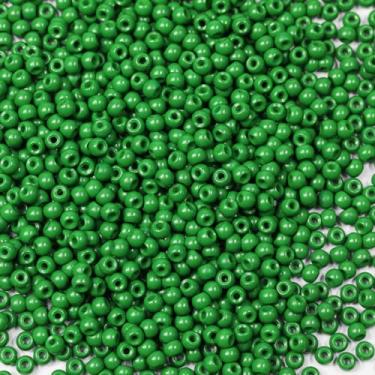 Imagem de Bala&Fillic Contas de semente redondas de 4 mm de cor verde, cerca de 1500 peças/100 gramas em saco, 6/0 contas de vidro bordadas para fazer pulseira e colar (verde)