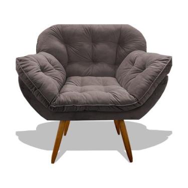 Imagem de Poltrona Miami Cadeira Robusta Pés Palitos Fibra Silicone Sala De Esta