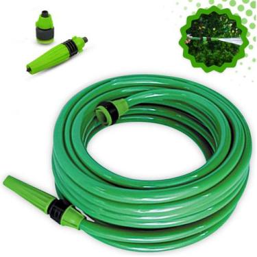 Imagem de Mangueira De Jardim Flexível Resistente Siliconada Com Engate e Esguic