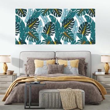 Imagem de Painel Quadro Adesivo - Folhagem Costela de Adao fundo branco - Dekalq