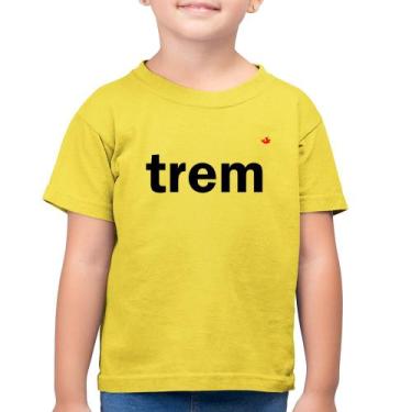Imagem de Camiseta Algodão Infantil Trem - Foca na Moda, Amarelo canário, 4