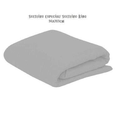 Imagem de Lençol de Elástico Avulso Solteiro Especial King 96cm x 203cm Cinza Ar