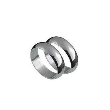 Imagem de Par Aliança Prata 950 De Lei - Compromisso Namoro 4.50 Mm