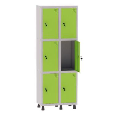 Imagem de Armário Guarda Volume Locker Roupeiro 2 Vãos 6 Portas Aço GRF502/6 Cin