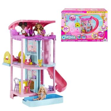 Imagem de Casa de Bonecas Barbie Chelsea 360 HCK77 Mattel - 20 Peças
