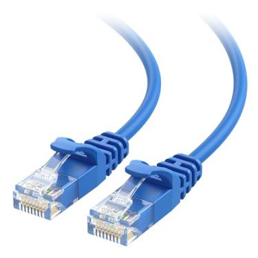 Imagem de Cable Matters Cabo Ethernet ultra fino CAT6 10Gbps longo Snagless 15 m (cabo fino Cat6) em azul