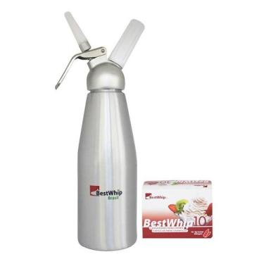 Imagem de Garrafa para Chantilly Alm 1l Com 10 Cápsulas Best Whip - BestWhip