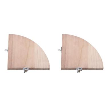 Imagem de 2 Unidades de Plataformas para Pássaros, Trampolim Em Forma de Leque, Gaiola de Madeira, Suporte de Canto para Animais Pequenos, Papagaio, Hamster, Periquito, Conure, Calopsita,