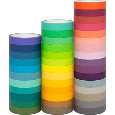 Imagem de AOAPMN Conjunto de Fita Washi de 40 Rolos, Fitas Decorativas Diy de Washi Simples para Crianças e Presentes (Mistura)