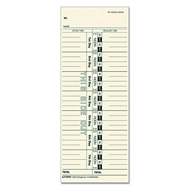 Imagem de TOPS 1256 Acroprint/Cincinnati/Lathem/Simplex/Stromberg Time Card 8,8 x 22,7 cm (Caixa com 500)