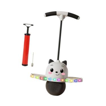 Imagem de kowaku Bola de Pogo com Alça Pogo Stick Crianças Jump Board Forte Aderência Pogo Jump Brinquedo com Bomba para Jogos Esportes ao Ar Livre Playground Casa, Branco