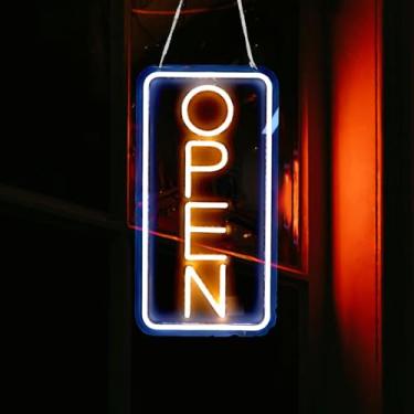 Imagem de Sinais Abertos de Néon LED para Negócios, Sinal Aberto de LED, Sinais Abertos de 16,5 X 8,7 pol., Alimentados por USB, Placa de Publicidade Com Display Iluminado para Loja de