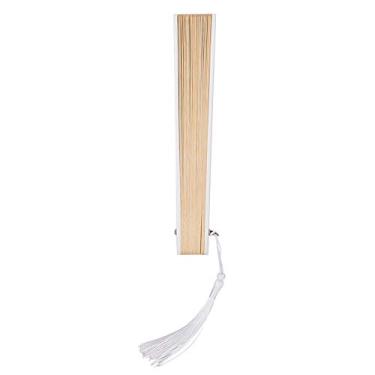 Imagem de Ventilador de Mão Dobrável Portátil Com Borlas Ocas, Ferramenta de Resfriamento de Verão e Decoração para Dias Quentes - e (osso de leque branco)