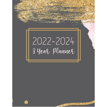 Imagem de 3 Year Planner 2022-2024: Three Year Weakly Agenda, Yearly Calendar and Goals Planner, Contacts Organizer and Password Keeper