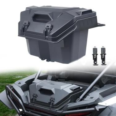 Imagem de CUSAUTV Caixa de carga traseira de 55 litros compatível com Polaris RZR XP 1000/XP 4 1000 acessórios UTV Caixa de armazenamento de carga traseira resistente à água com duas travas de substituição para
