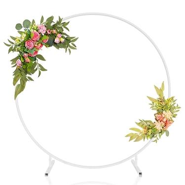 Imagem de Xeapoms Suporte de Fundo Redondo de 6,6 Pés, Suporte de Arco de Balão Estável, Suporte de Fundo de Arco de Casamento de Metal, Estrutura de Suporte de Fundo Circular para Casamento, Festa de Aniversár