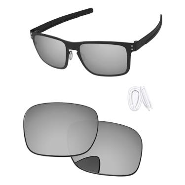 Imagem de PapaViva Lentes de reposição e almofada de nariz para Oakley Holbrook Metal OO4123 Prata cromada