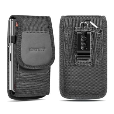 Imagem de Coldre de telefone para iPhone 14 Pro/iPhone 14 / iPhone 13 mini/Samsung Galaxy S23 5G / Galaxy Xcover 5 / Galaxy A41 e smartphones de 4,7 a 6,1 polegadas, coldre de clipe de cinto de nylon