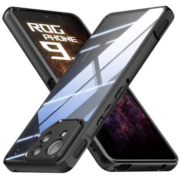 Imagem de Foluu Capa para Asus ROG Phone 9/9 Pro, [não amarela] [proteção militar contra quedas] Capa protetora à prova de choque fina para Asus ROG Phone 9/9 Pro 2024 (preto + transparente)