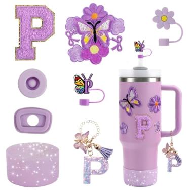 Imagem de Conjunto de acessórios de copo de 15 peças para copo Stanley Cup 850 g 1,134 g copo com alça, incluindo capa de canudo de silicone e bota, tampa à prova de derramamento, pingentes Stanley, pingente de