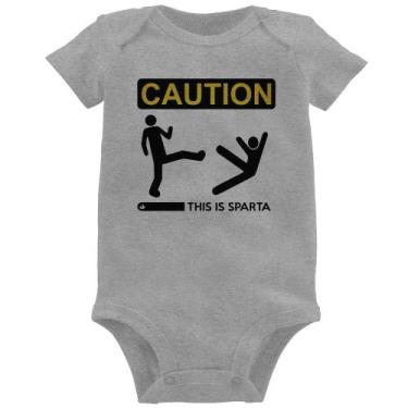 Imagem de Body Bebê This is Sparta - Foca na Moda, Cinza, M