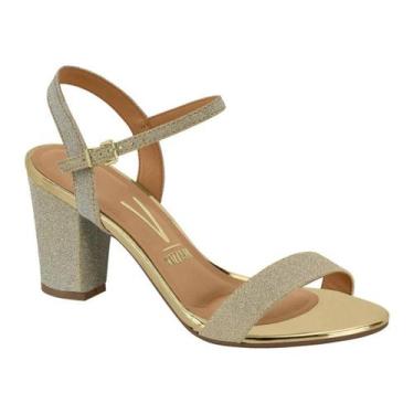 Imagem de Sandália Feminina Salto Médio Confortável Tela Shine Vizzano Original 