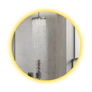 Imagem de Espelho Redondo Led Sem Moldura 60 Cm - DIRETOO, BRANCO QUENTE FONTE