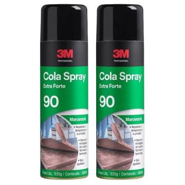 Imagem de Kit com 2 Cola SPRAY 90 Marcenaria EXTRA Forte 330G 3M