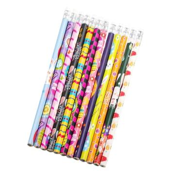 Imagem de 12 lápis de madeira com borracha, coelho, Páscoa, lápis coloridos, novidade para crianças, materiais escolares divertidos, festas de Páscoa, presente de feriado, escritório, escola, estudantes,