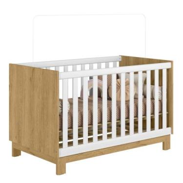Imagem de Berço Americano Mini Cama Slim Q Encanto Freijó/Branco - Qmovi, Freijó