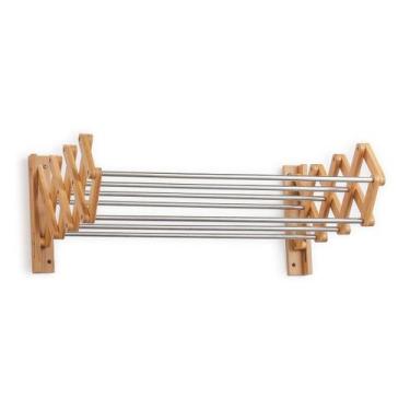 Imagem de Varal Sanfonado de Bambu com Hastes Metálicas - Simplo, U, NATURAL