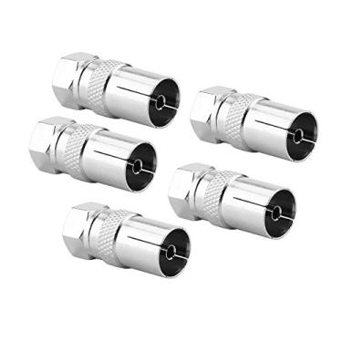 Imagem de 5pcs F-TYPE MASCO Plug Coaxial Adaptador de TV Conector, Liga de Zinco, Transmissão de Sinal Mais Fácil para TV Via Satélite
