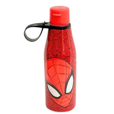 Imagem de Garrafinha Agua Infantil Escolar 530ml Abre Fácil Personagens Heróis -