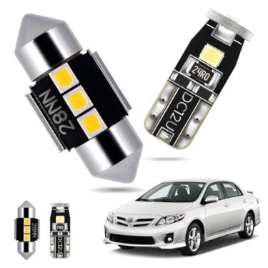 Imagem de EASY EAGLE Luzes LED interiores de carro para Toyota-Corolla-2003-2012: Kit de 6 peças de lâmpadas LED brancas - Super brilhante 6000K + ferramenta de instalação