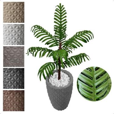 Imagem de Palmeira Areca Bambu Planta Artificial Com Vaso Decorativo - Flor de M