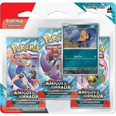 Imagem de Triple Pack Pokémon Scraggy Ev9 Amigos De Jornada Copag 19 Cartas